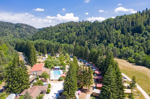 Vue aerienne du camping Vaubarlet